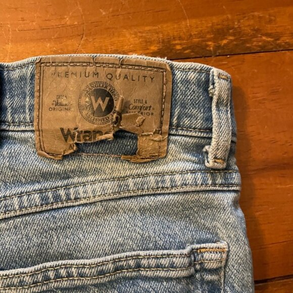 Wrangler Cut Off Jean Shorts Blue DenimJorts 36” Waist - Picture 5 of 8
